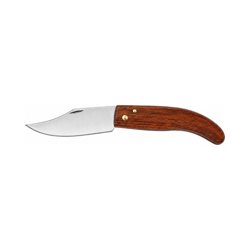 [20703] NAVAJA M/MADERA 80MM PUNTA CURVA INOX FLORES CORTES