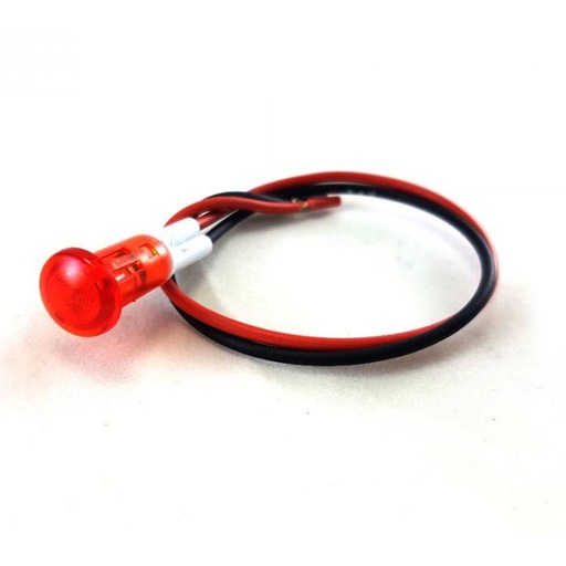 [1460003] PILOTO ROJO 24VDC LED AGUJERO 8.5MM - CABEZA 12MM - FONDO 30MM C/CABLE