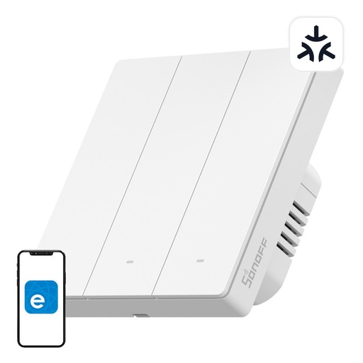 [M5-3C-86W] PULSADOR TRIPLE BLANCO WIFI MATTER SONOFF