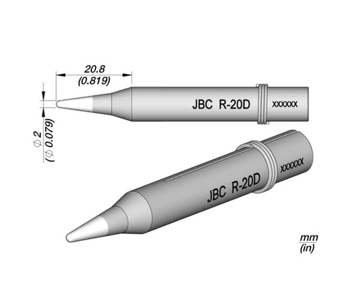 [232371] PUNTA SOLDADOR 2MM R-20D JBC