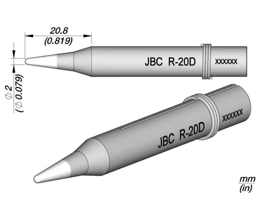 [232371] PUNTA SOLDADOR 2MM R-20D JBC