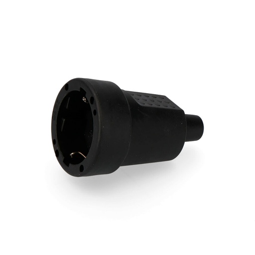 [R42103] BASE ENCHUFE HEMBRA 2P+TT 16A 4.8MM GOMA NEGRA EDM