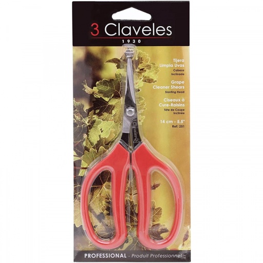 [00251] TIJERA LIMPIAUVA CABEZA INCLINADA 5.5"-14CM 3 CLAVELES