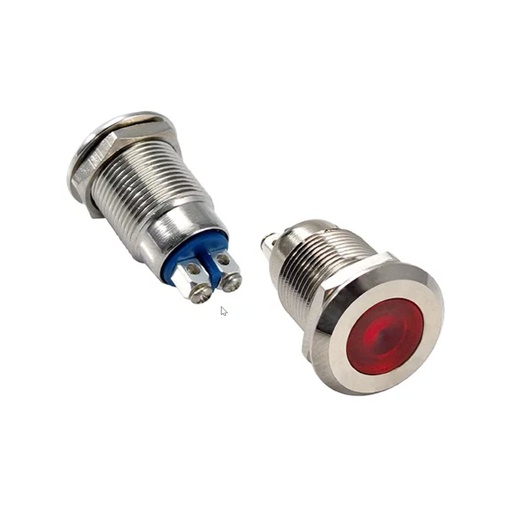 [WW12FSR24/C] PILOTO ROJO 24VDC LED 12MM AGUJERO - 16MM CABEZA - 23MM FONDO BORNE TORNILLO US