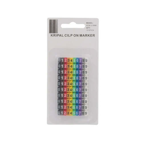 [KCM-2.5MM] NUMEROS MARCADORES 0-9 CABLE 1.5-2.5MM2 100UD JE