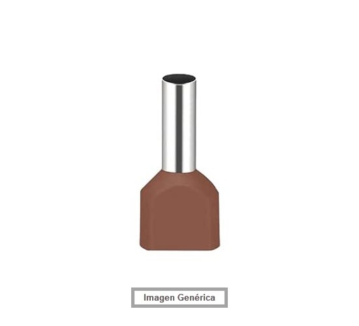 [TE10-14] PUNTERA HUECA DOBLE 10MM2/14MM MARRON 100UD JE