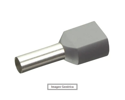 [TE4012] PUNTERA HUECA DOBLE 4MM2/12MM GRIS 100UD JE