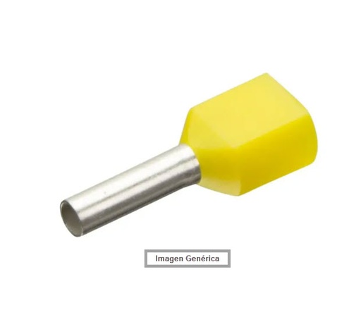 [TE1008] PUNTERA HUECA DOBLE 1MM2/8MM AMARILLA 100UD JE
