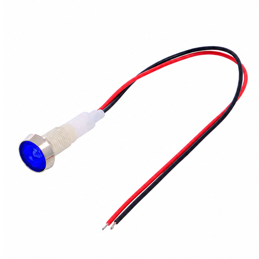 [IND10P-24B-W] PILOTO AZUL 24VAC/DC LED 10MM AGUJERO - 16MM CABEZA - 35MM FONDO C/CABLE
