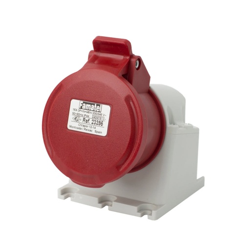 [23395] BASE ENCHUFE SUPERFICIE 5P/16A AC IP44 HEMBRA TIPO CETAC FAMATEL