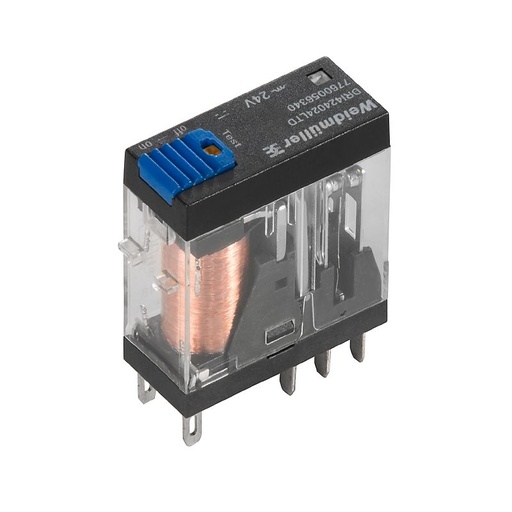 [7760056340] RELE 24VDC 5A 2CO C/LED C/DIODO C/PULSADOR TEST  WEIDMULLER