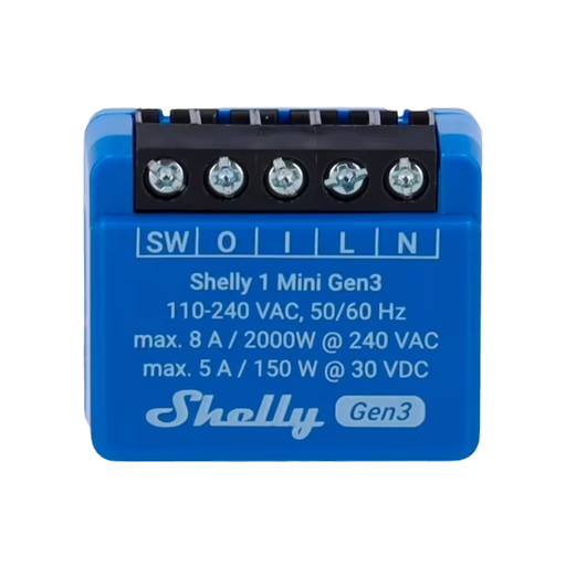 [1MINI GEN3] INTERRUPTOR INTELIGENTE WIFI CONTACTO LIBRE POT. 8A MINI GEN3 SHELLY