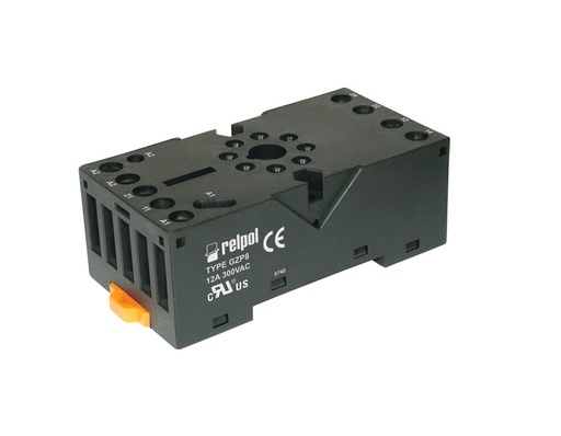 [GZP8] BASE RELE CARRIL DIN 8 PIN 10A 250VAC RELPOL