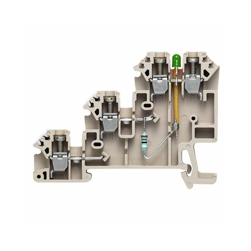 [DLI2.5/LD/PNP] BORNA CARRIL DIN 2.5MM CON PILOTO WEIDMULLER