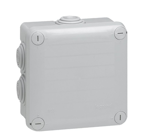 [92022] CAJA SUPERFICIE 105X105X55MM IP55 7 CONOS GRIS LEGRAND
